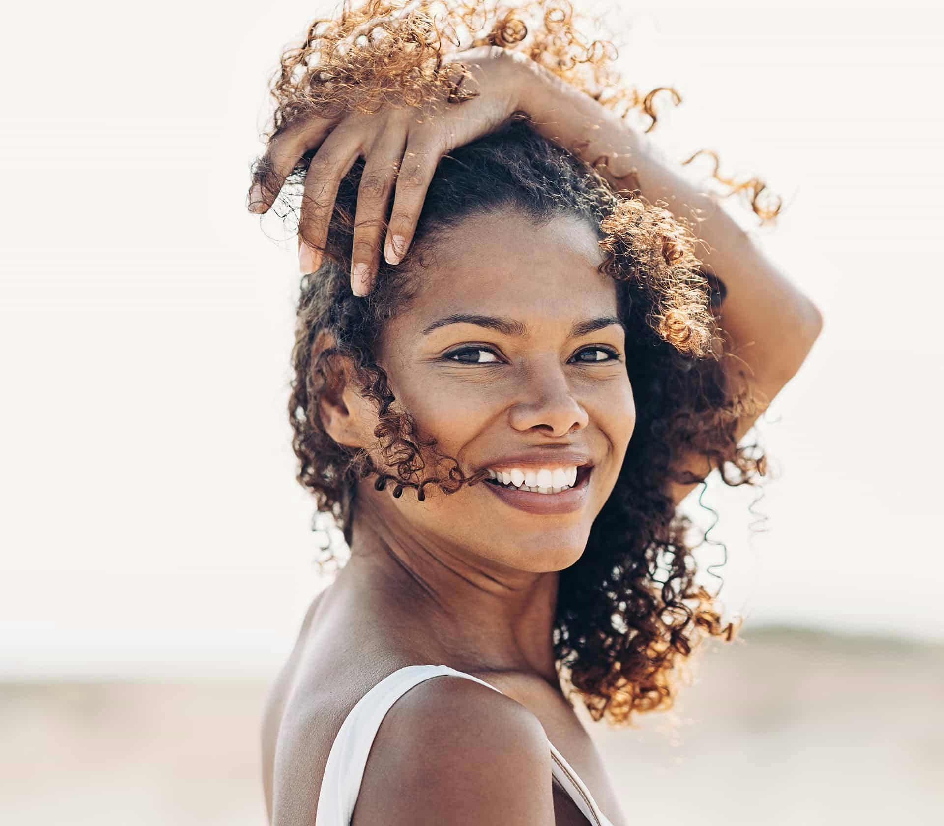 woman smiling