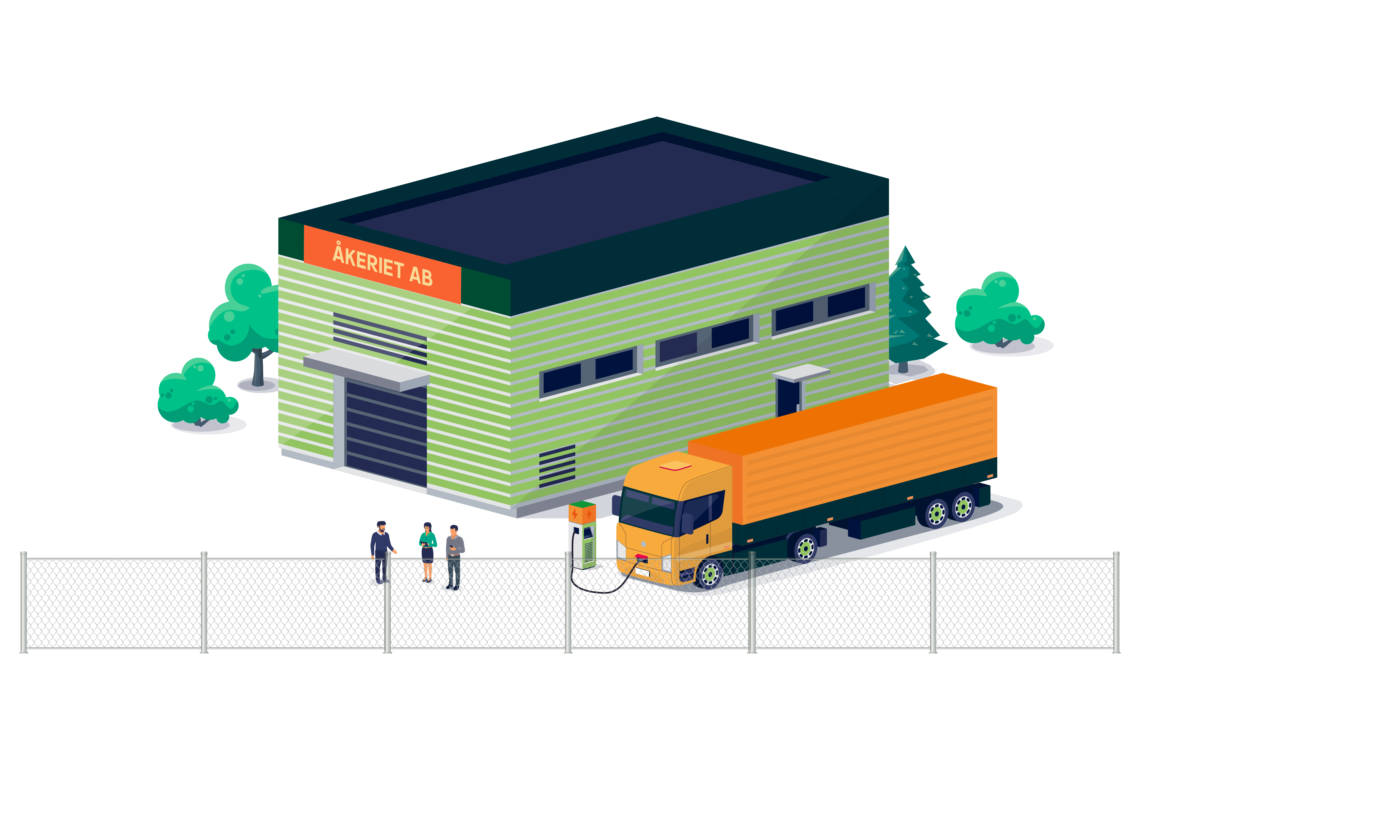 Illustration av icke-publik depåladdningsstation