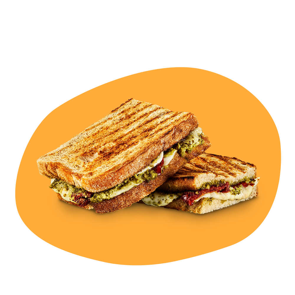 Två levain-toast med fyllning