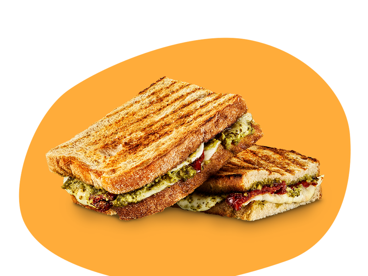 Två levain-toast med fyllning