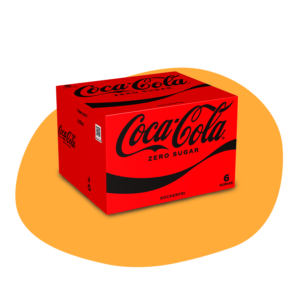 Ett sexpack med Coca-Cola Zero