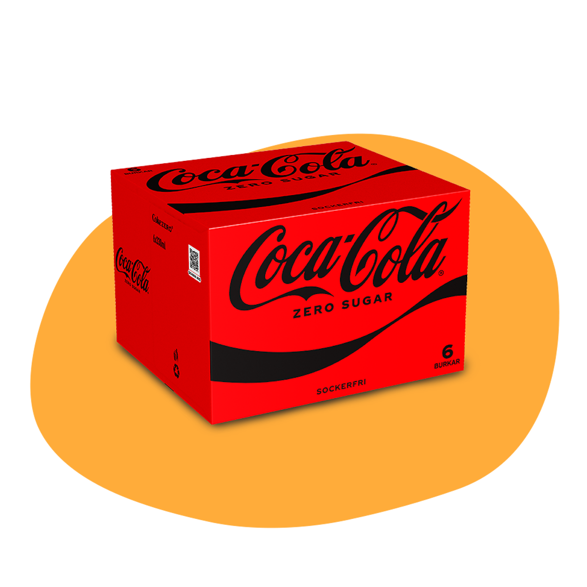 Ett sexpack med Coca-Cola Zero