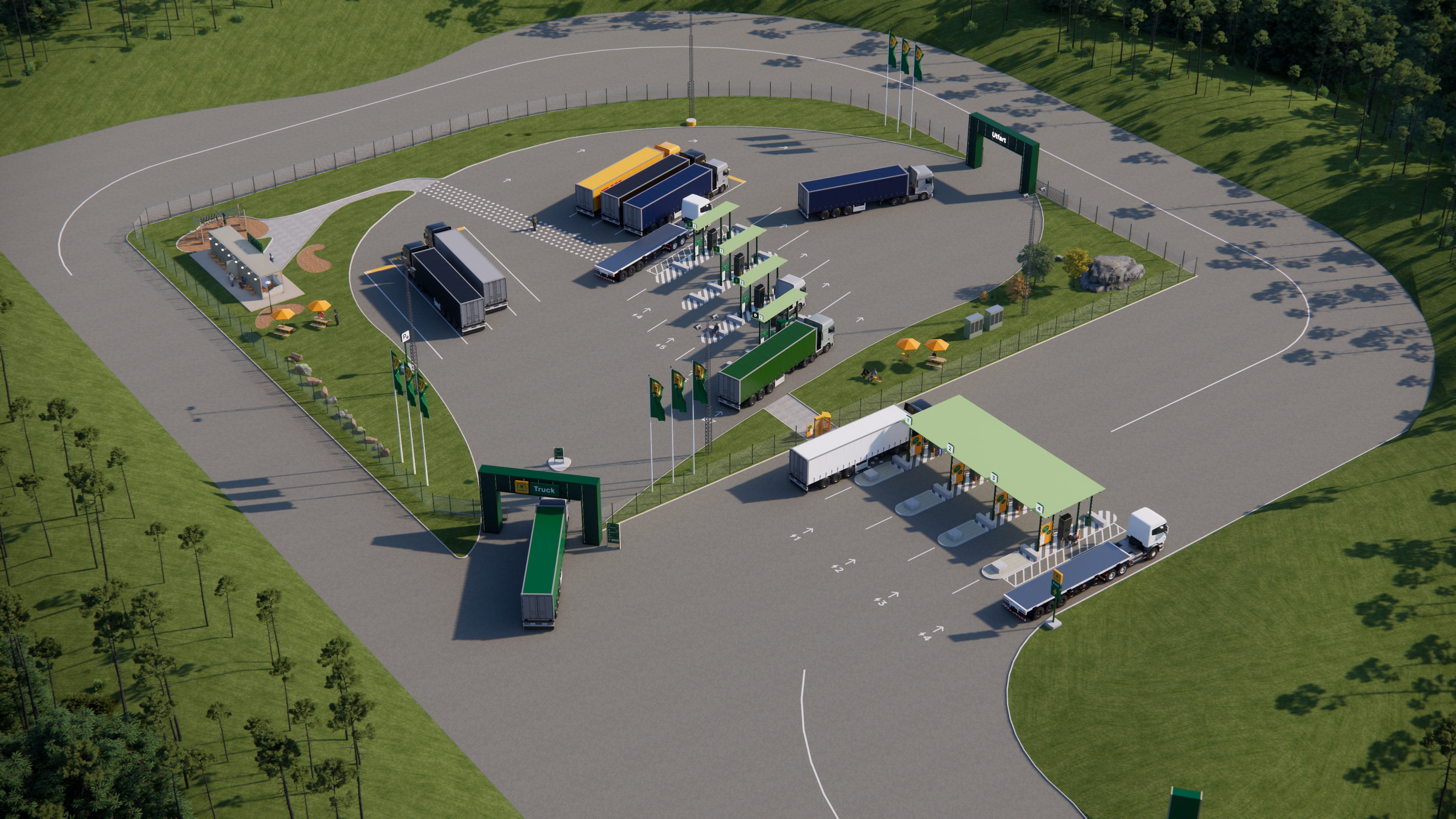 Illustration över hur Preem Truck Stop Berglunda kommer se ut