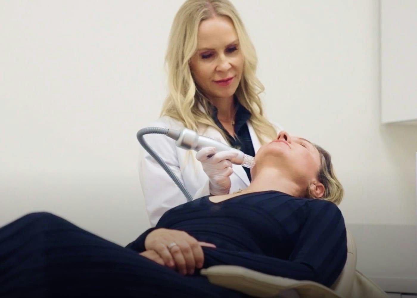 woman getting a non-surgical face procedure