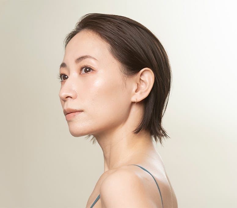 asian woman with short hair