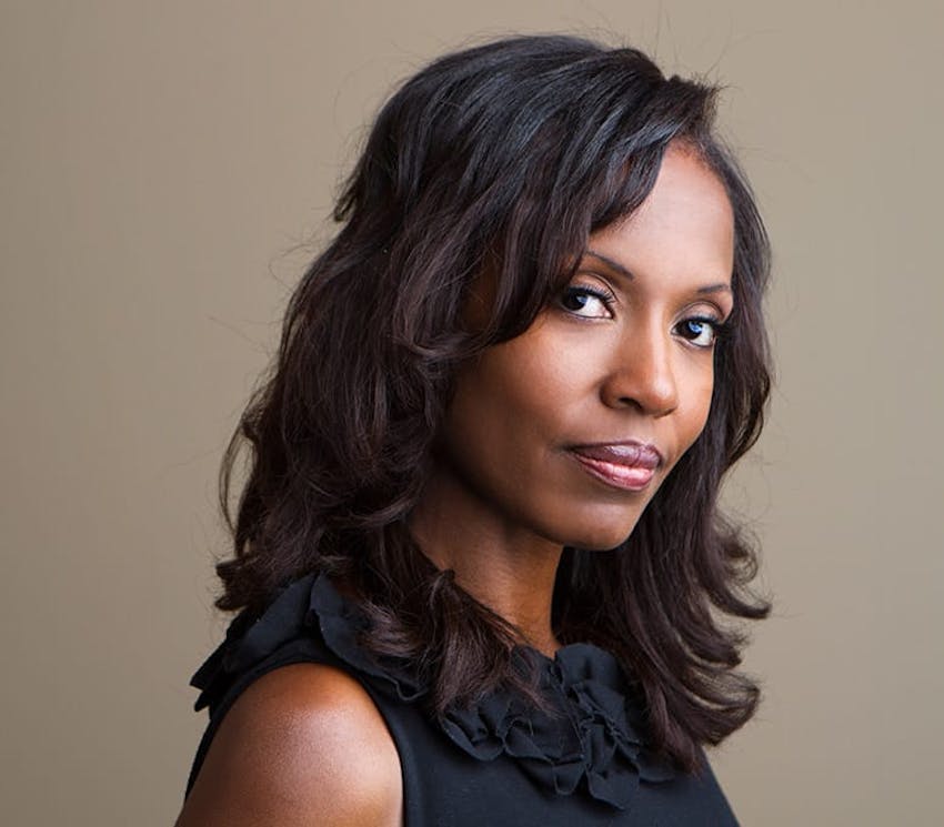 woman facing right and looking forward