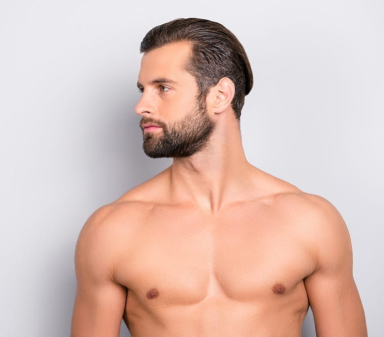 man with beard looking to the left