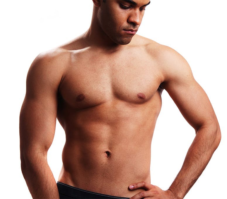 man's body with hand on his hip