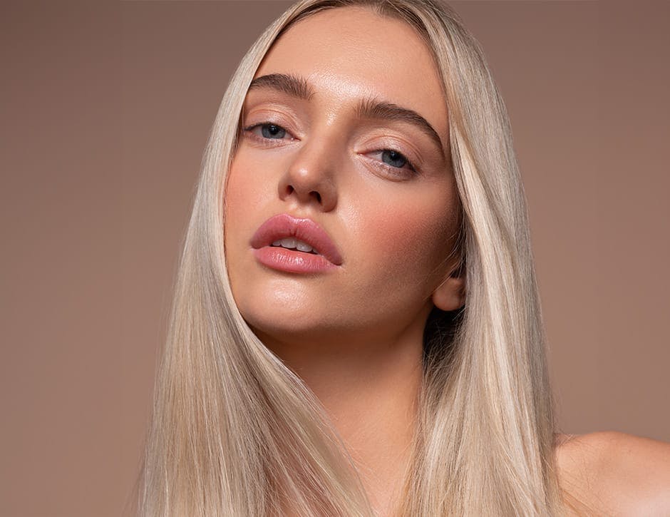 woman with platinum blonde hair