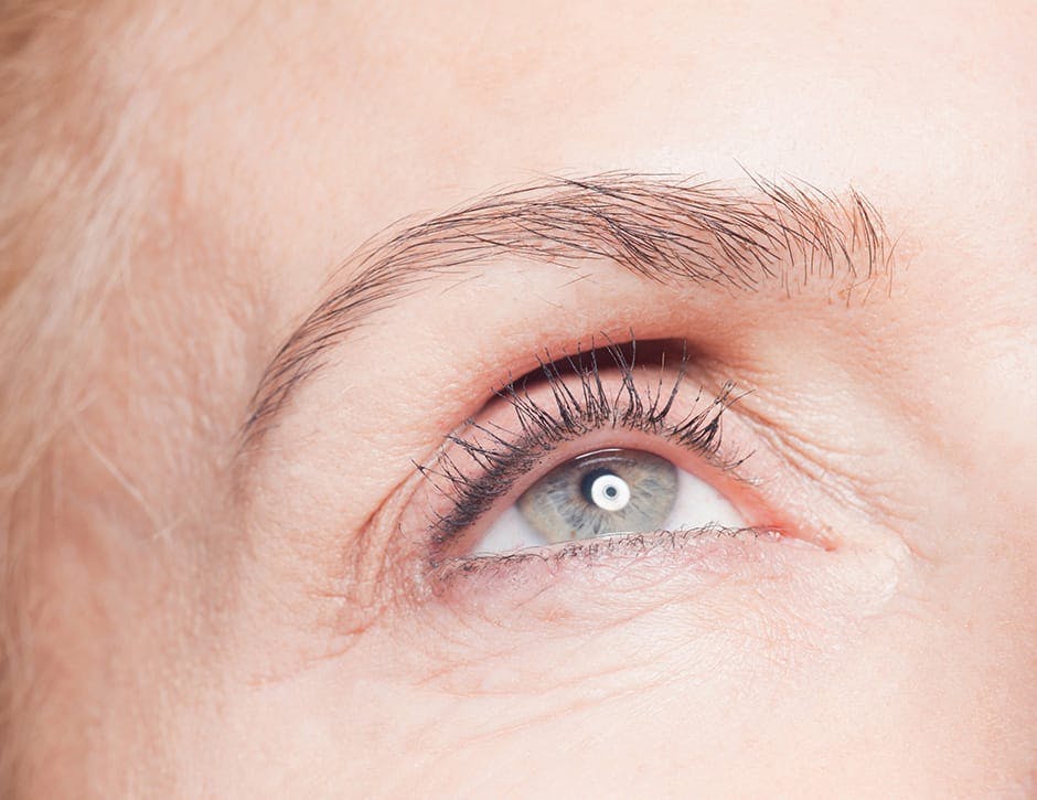 close up of woman's eye