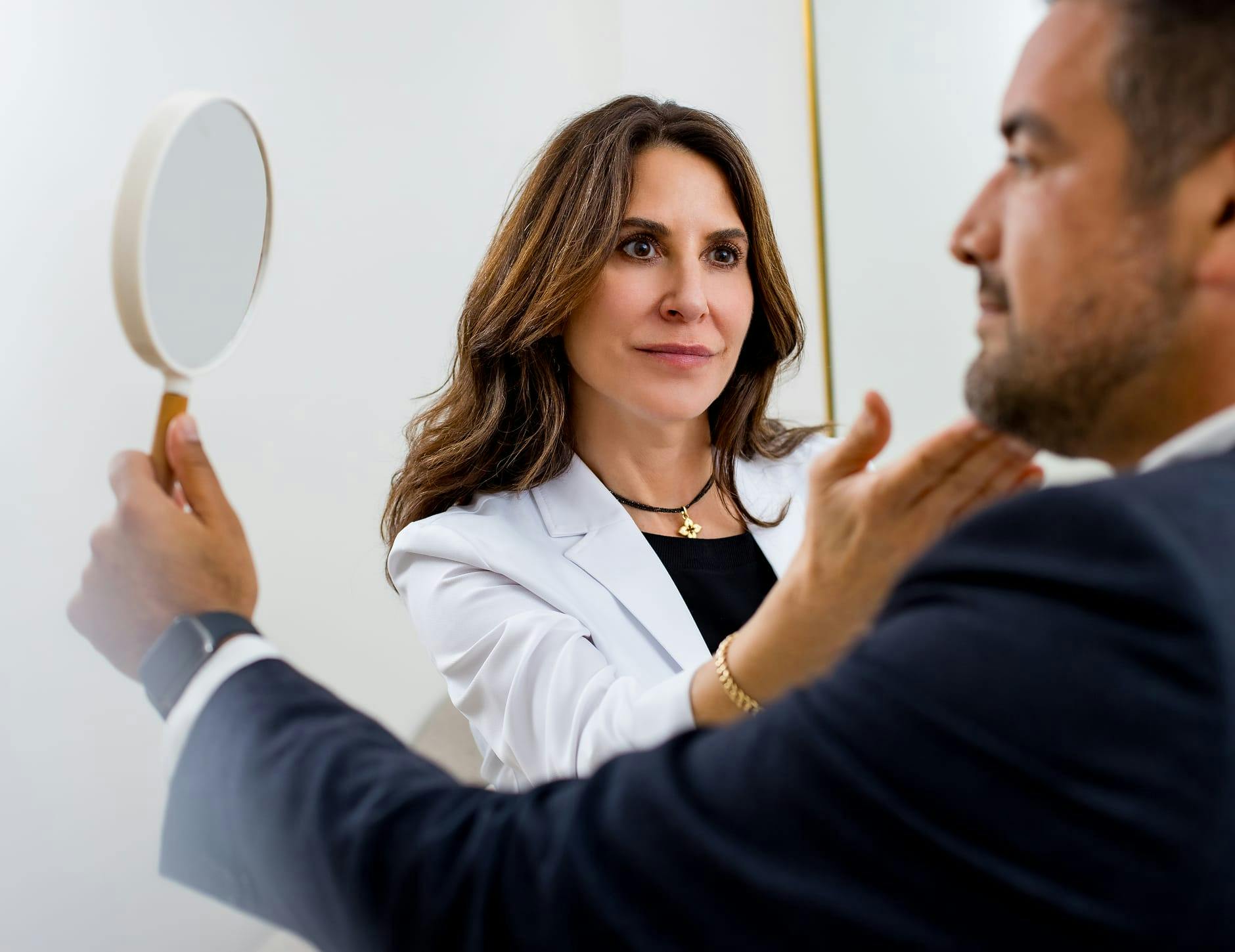 doctor speaking to client