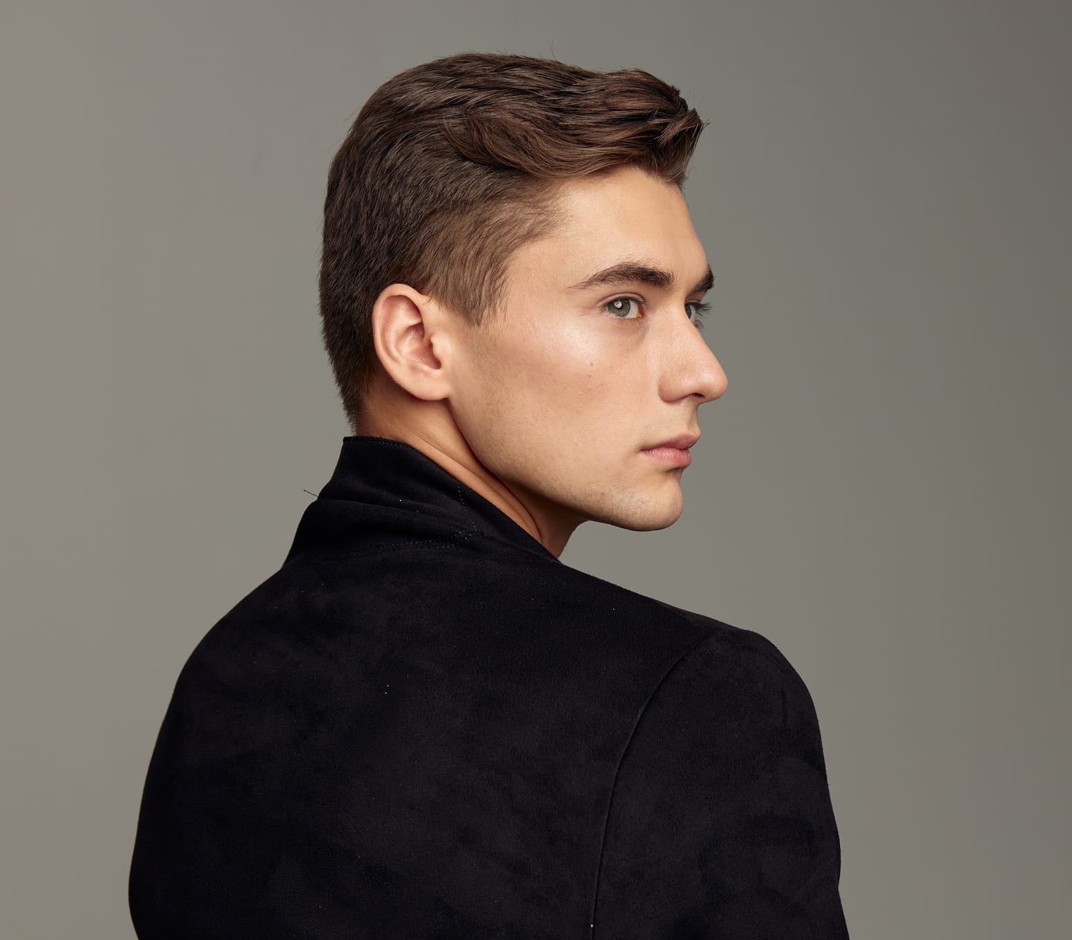 man looking to the left