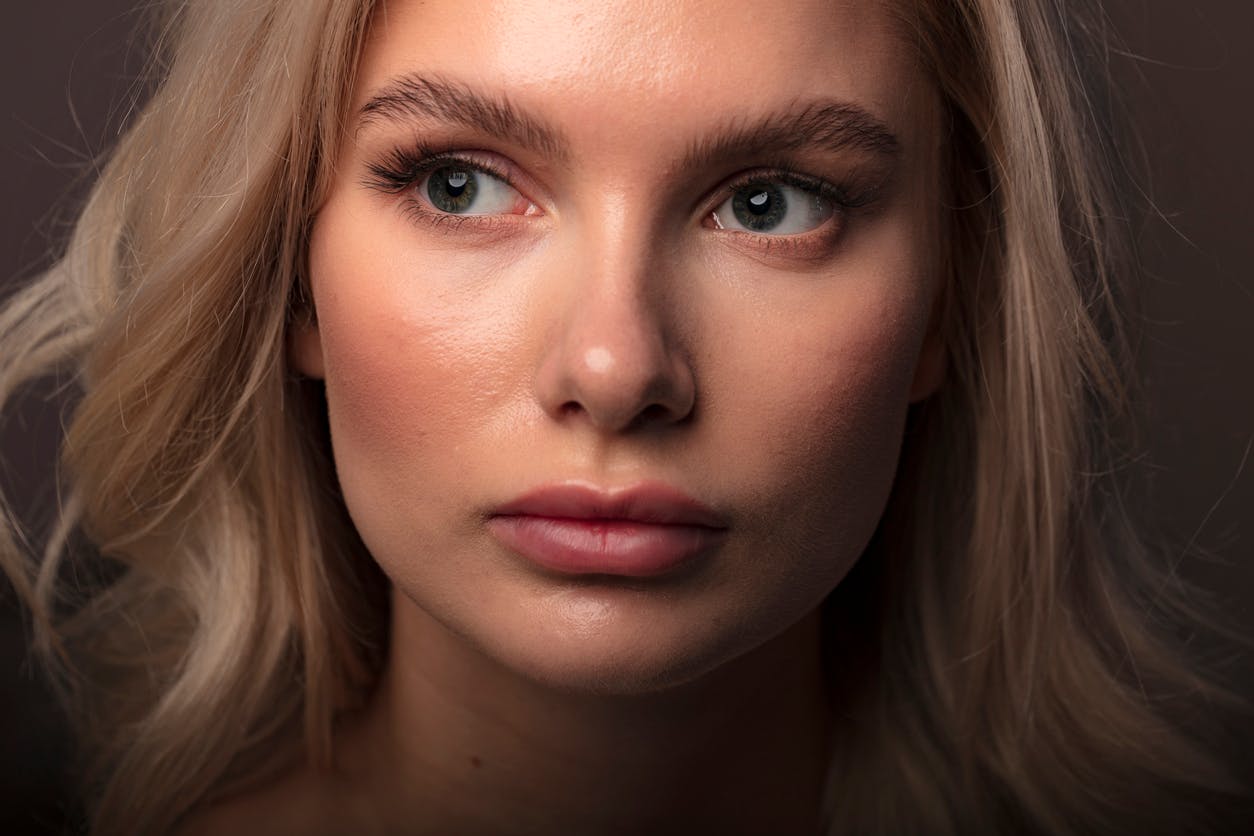 young beautiful woman in studio shoot