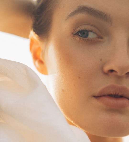 Close-up of half a woman’s face