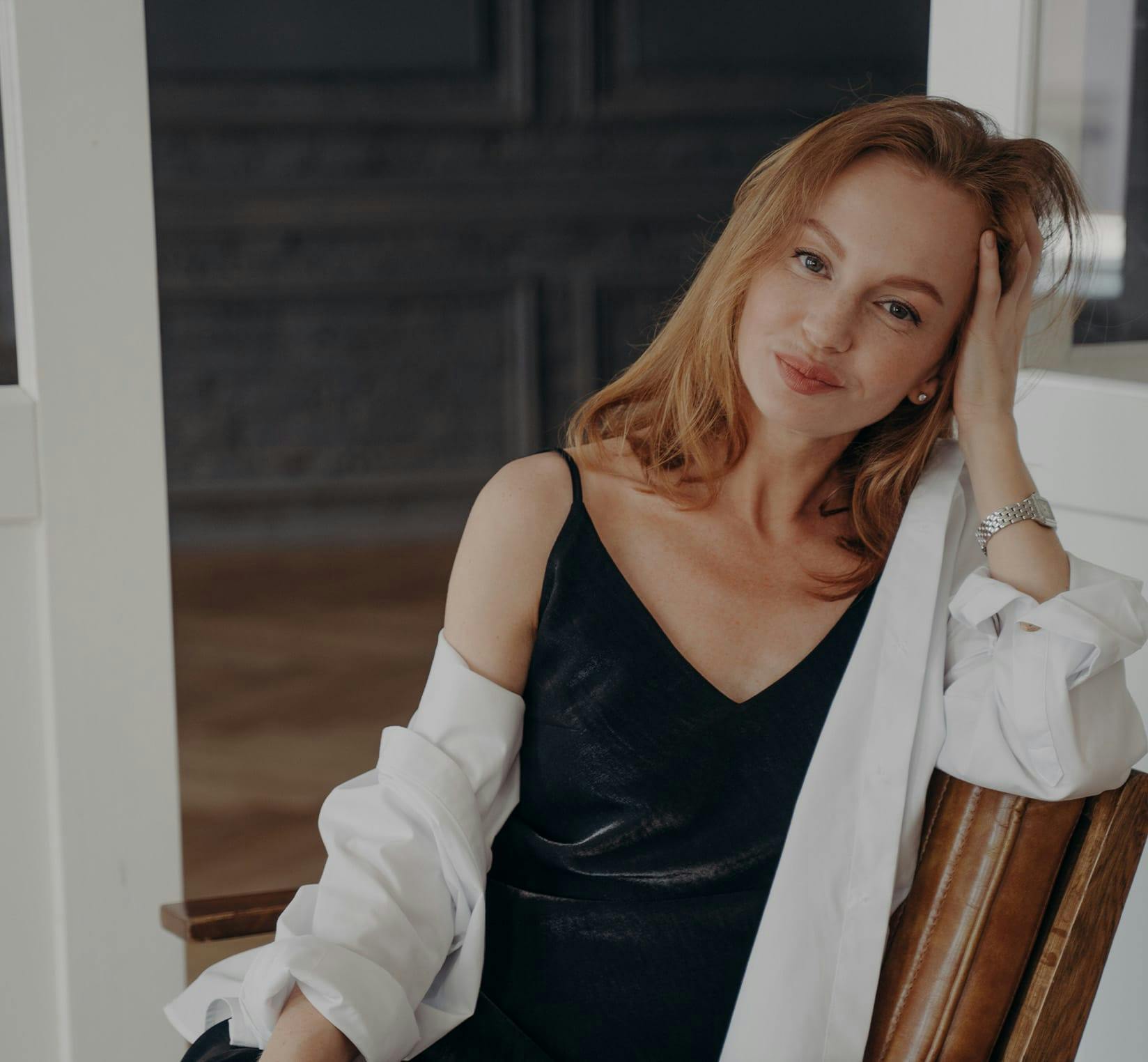 Woman sitting in chair