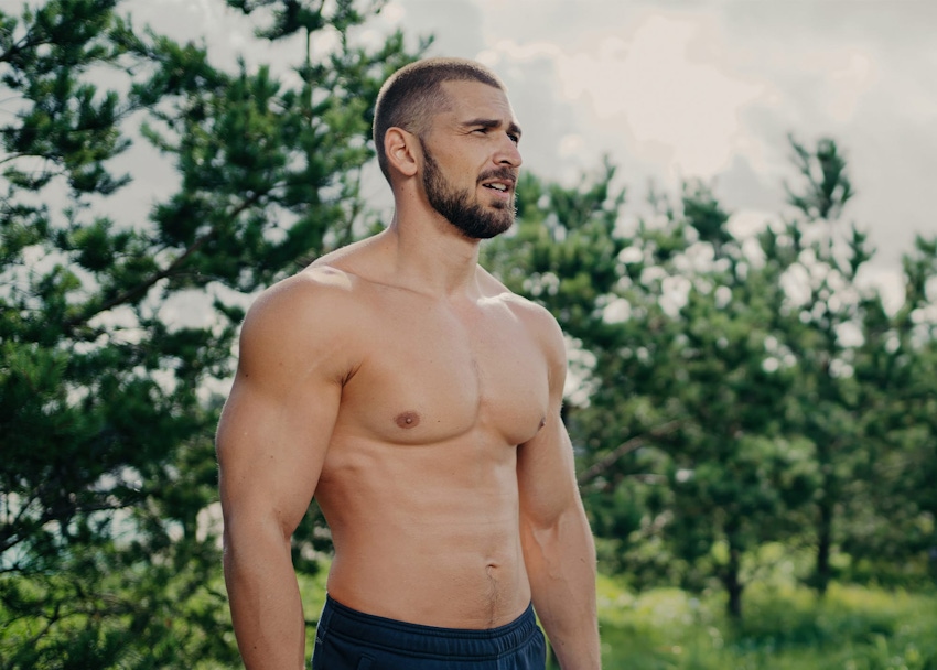 Muscular man outdoors