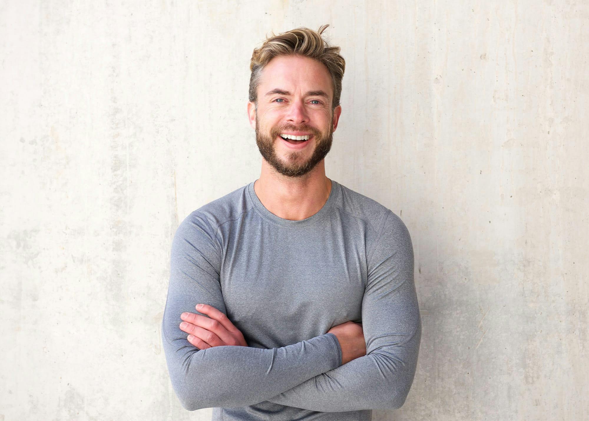 Bearde man smiling