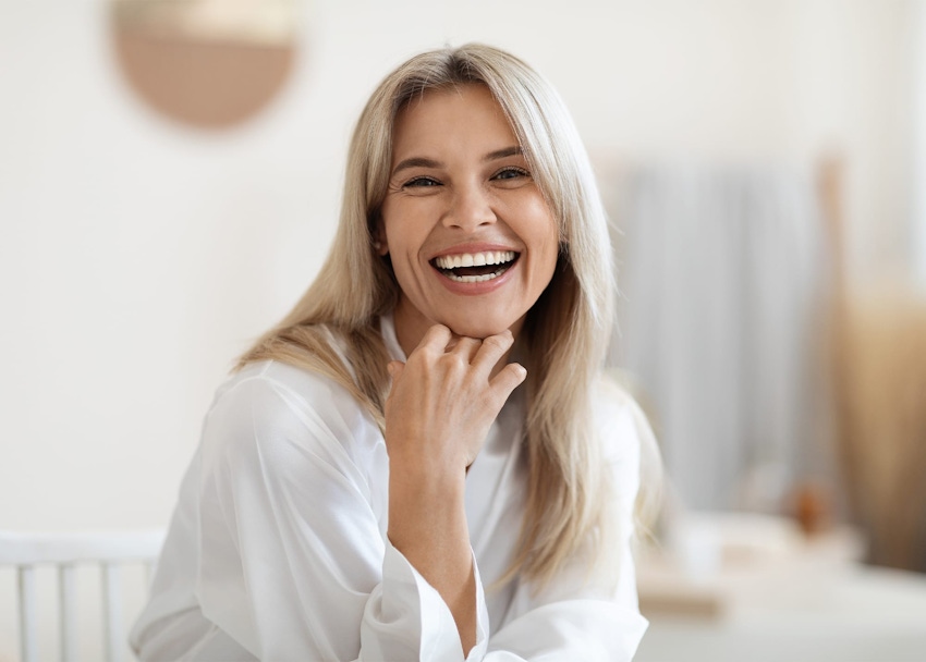 woman laughing