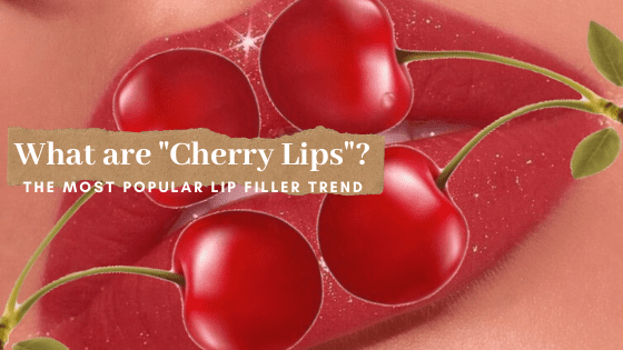 a young woman's lip with two red cherries