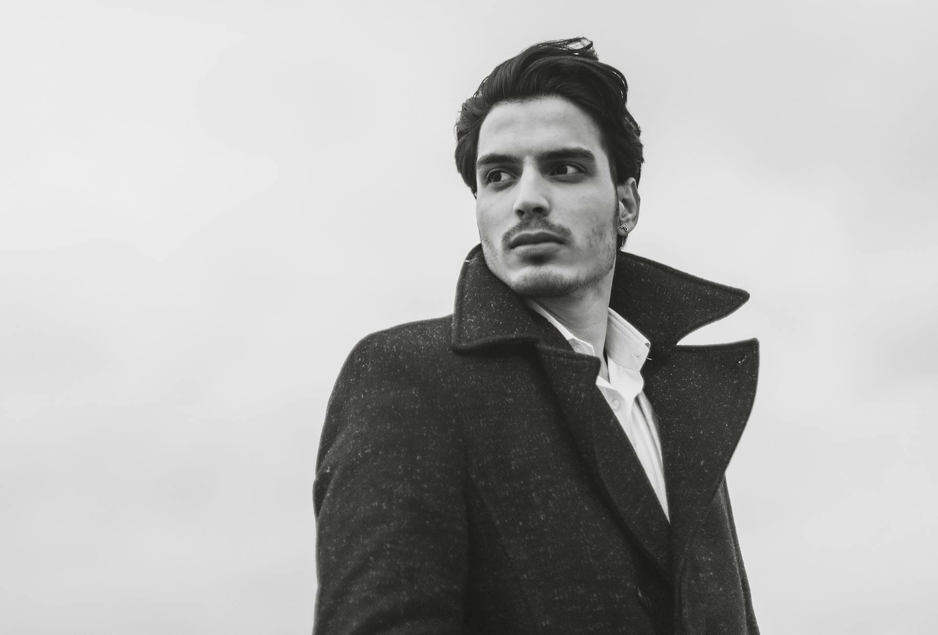 man looking over his shoulder