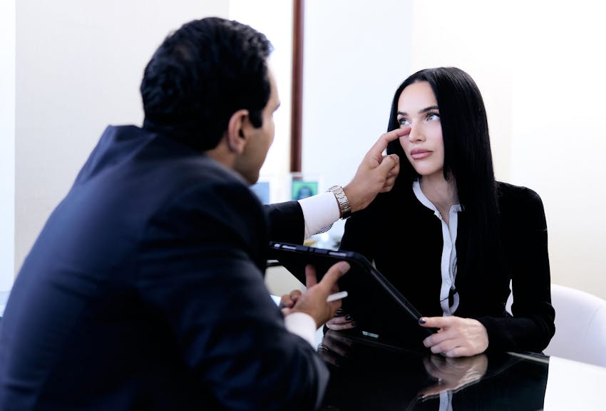 Dr. Dugar examining a patient