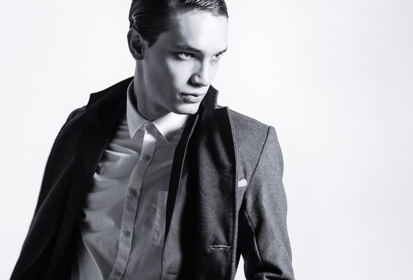 man looking over his shoulder