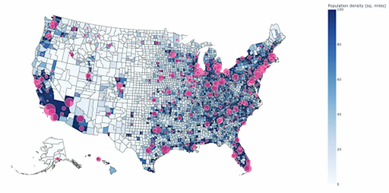 Number of Phase 2 / Phase 3 Clinical Trials by U.S. County (2000-2023)