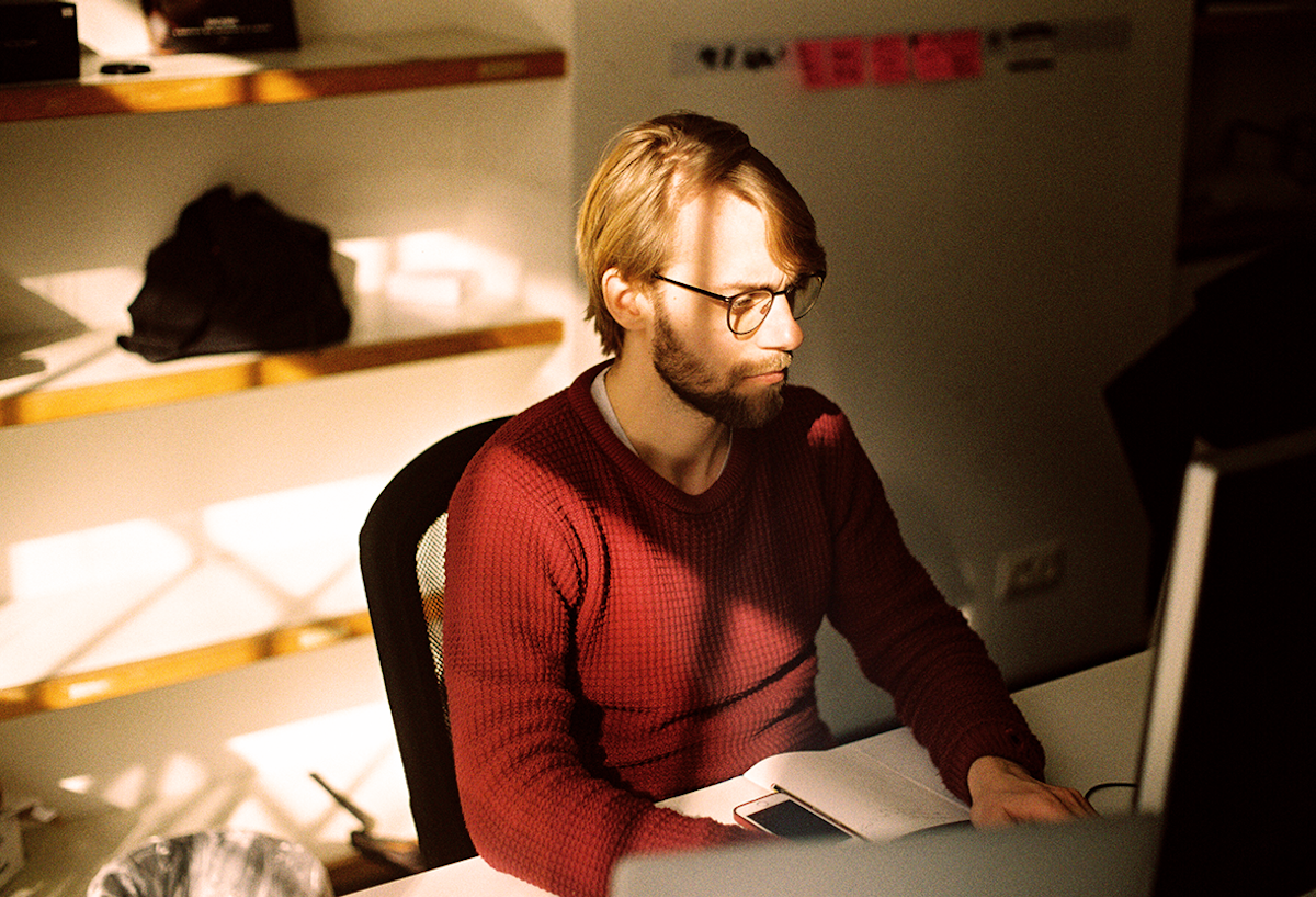 Man on computer