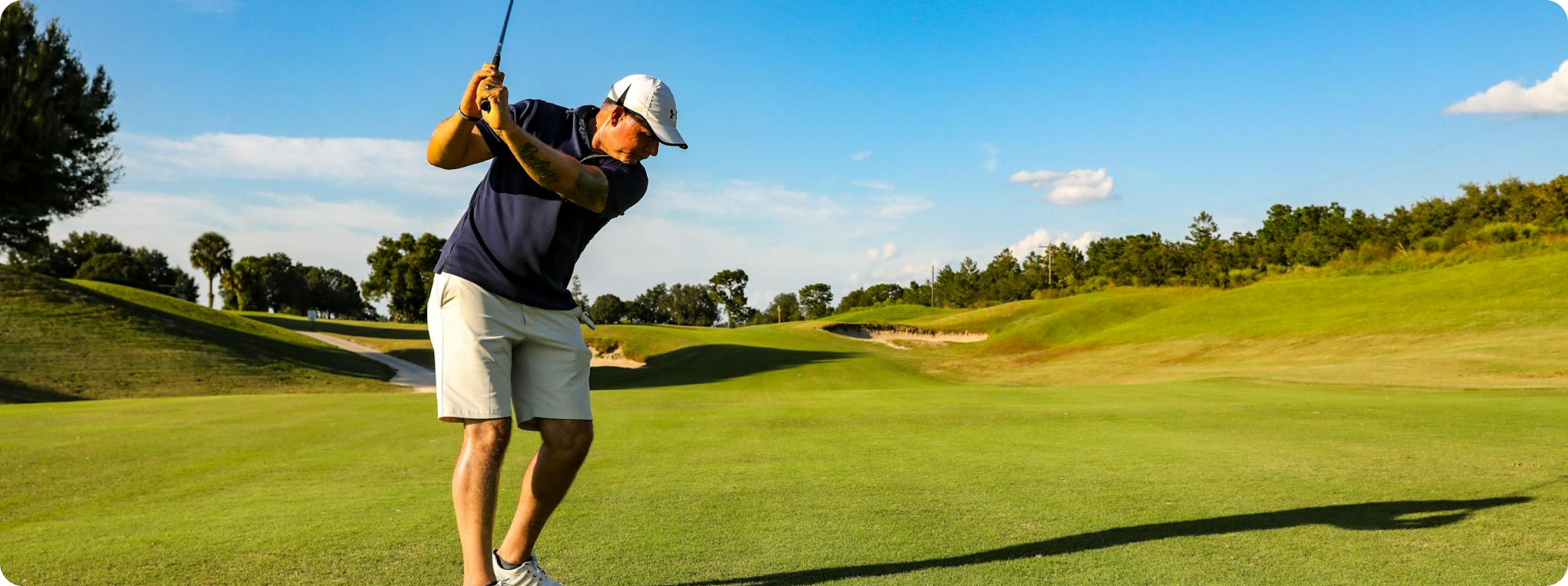 A man playing golf on a golf course