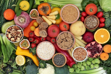 A large selection of healthy fruits