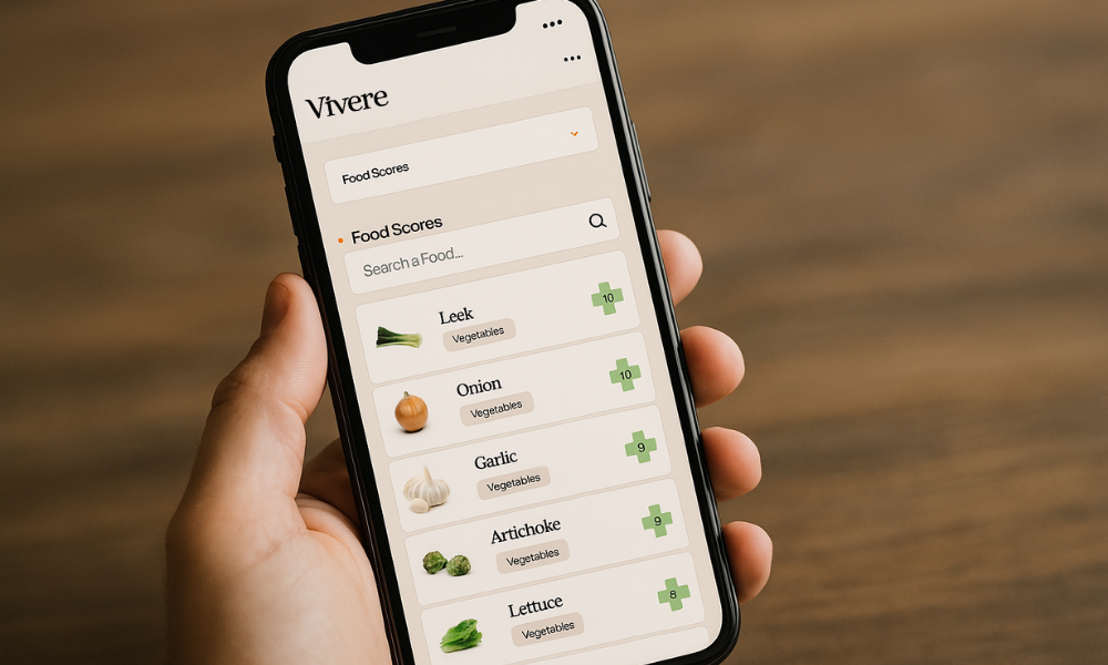 Personalised gut microbiome food recommendations by Vivere on your phone