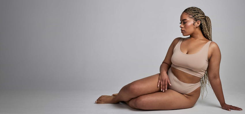 Woman sitting on the floor