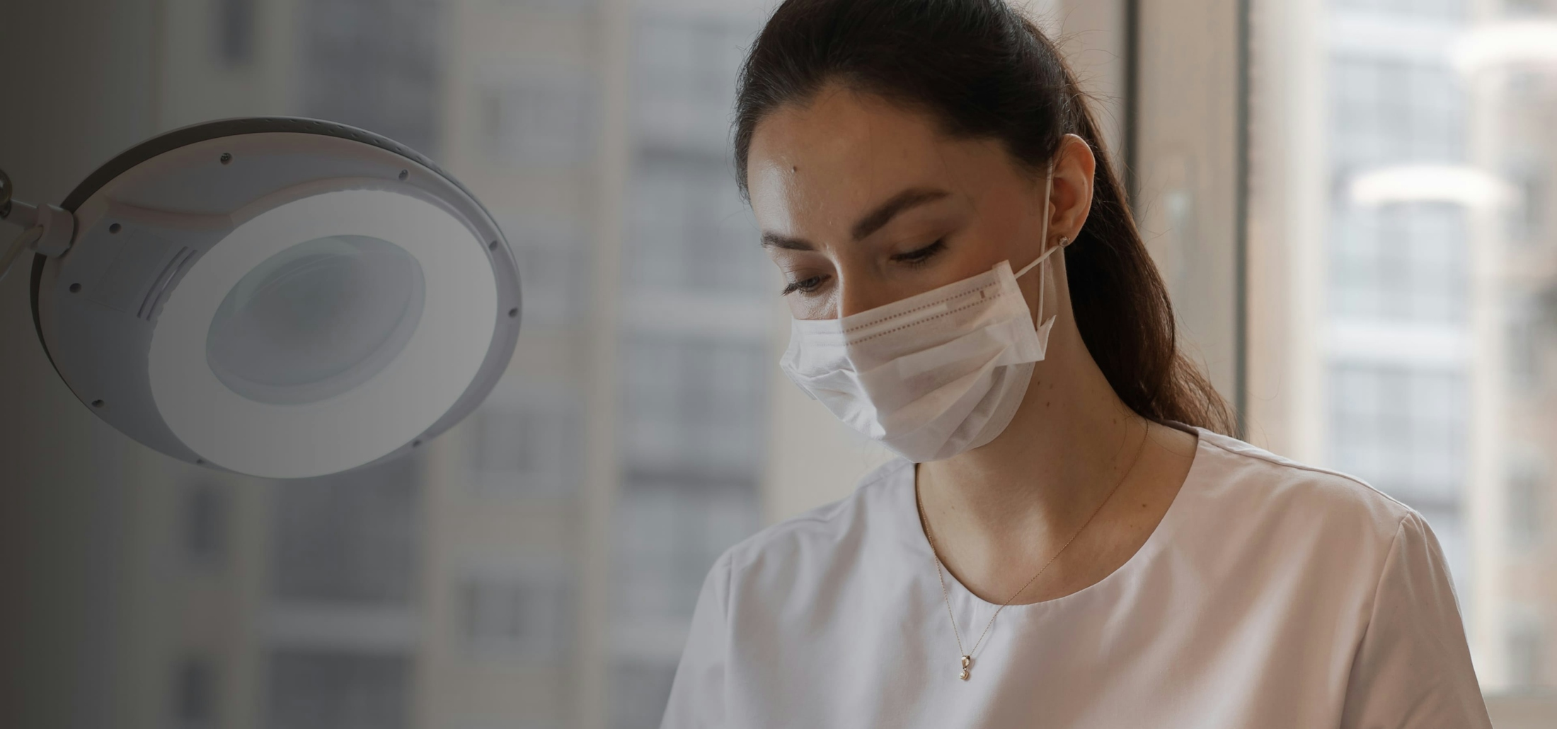 Woman wearing mask