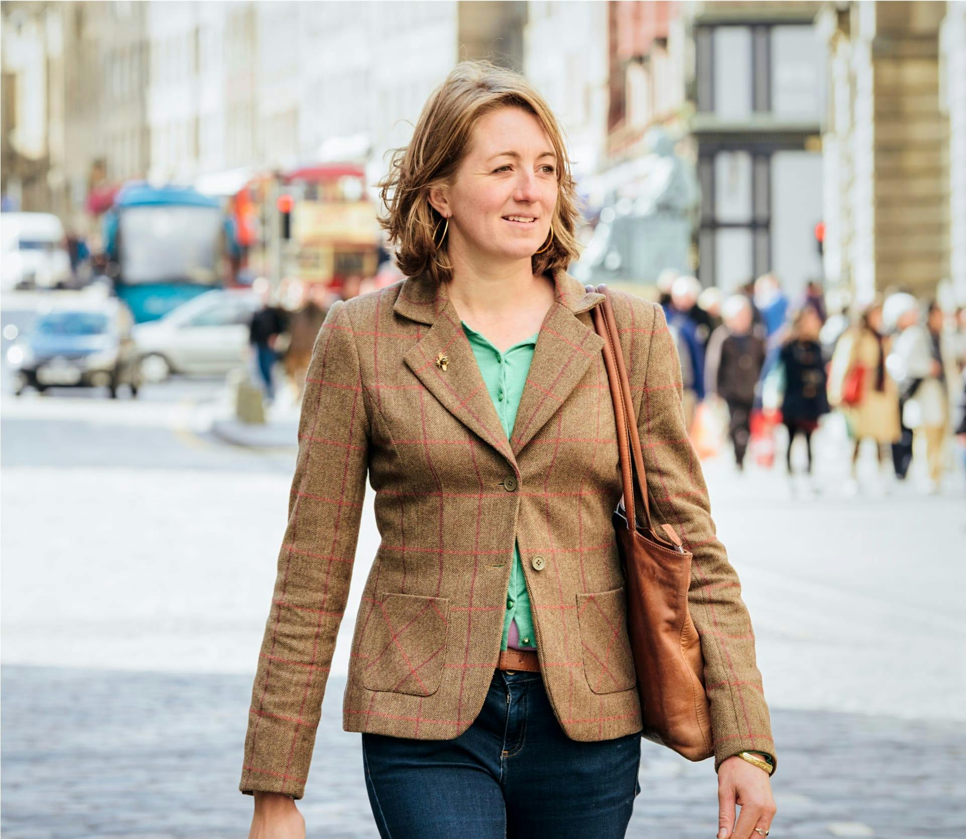 Woman walking down the street