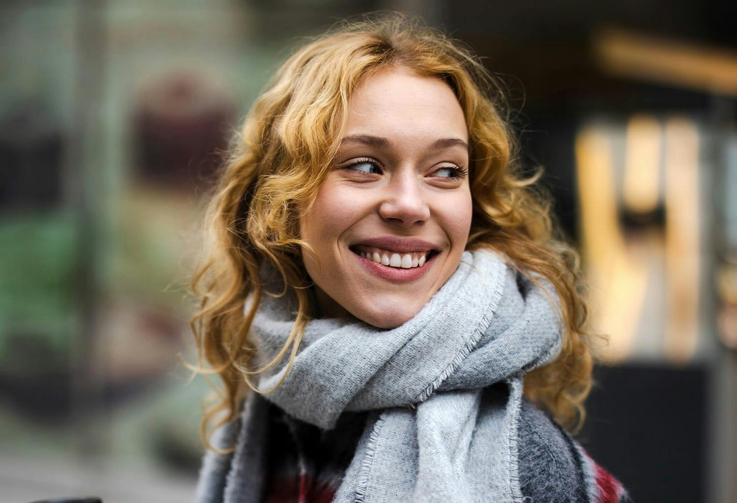 Woman wearing a scarf