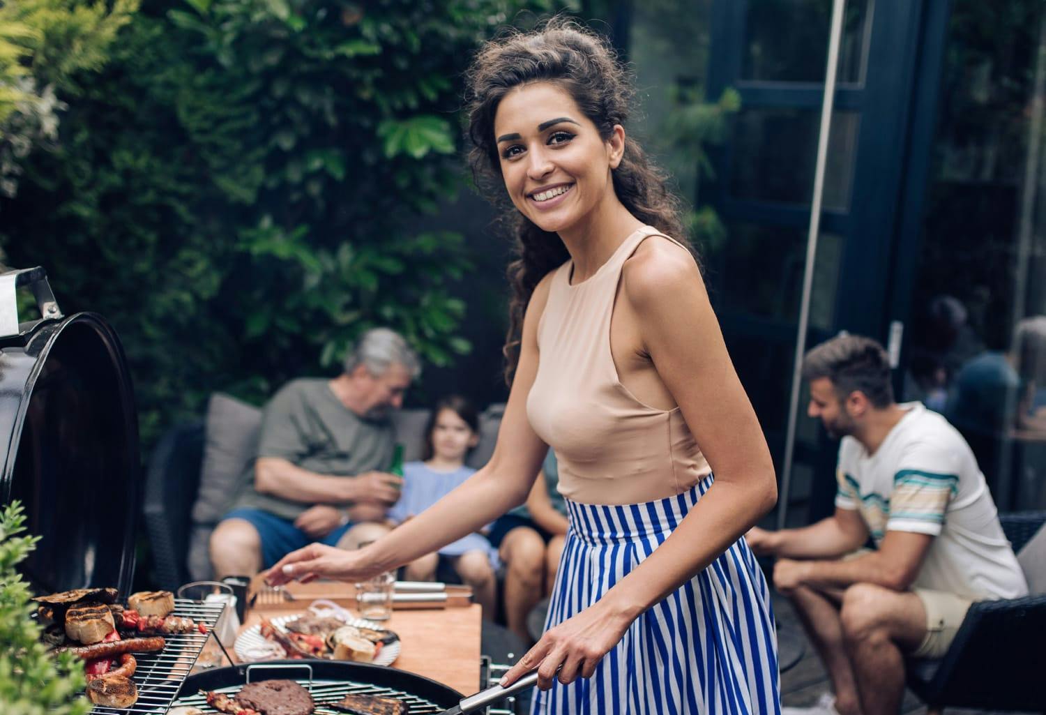 Woman cooking food
