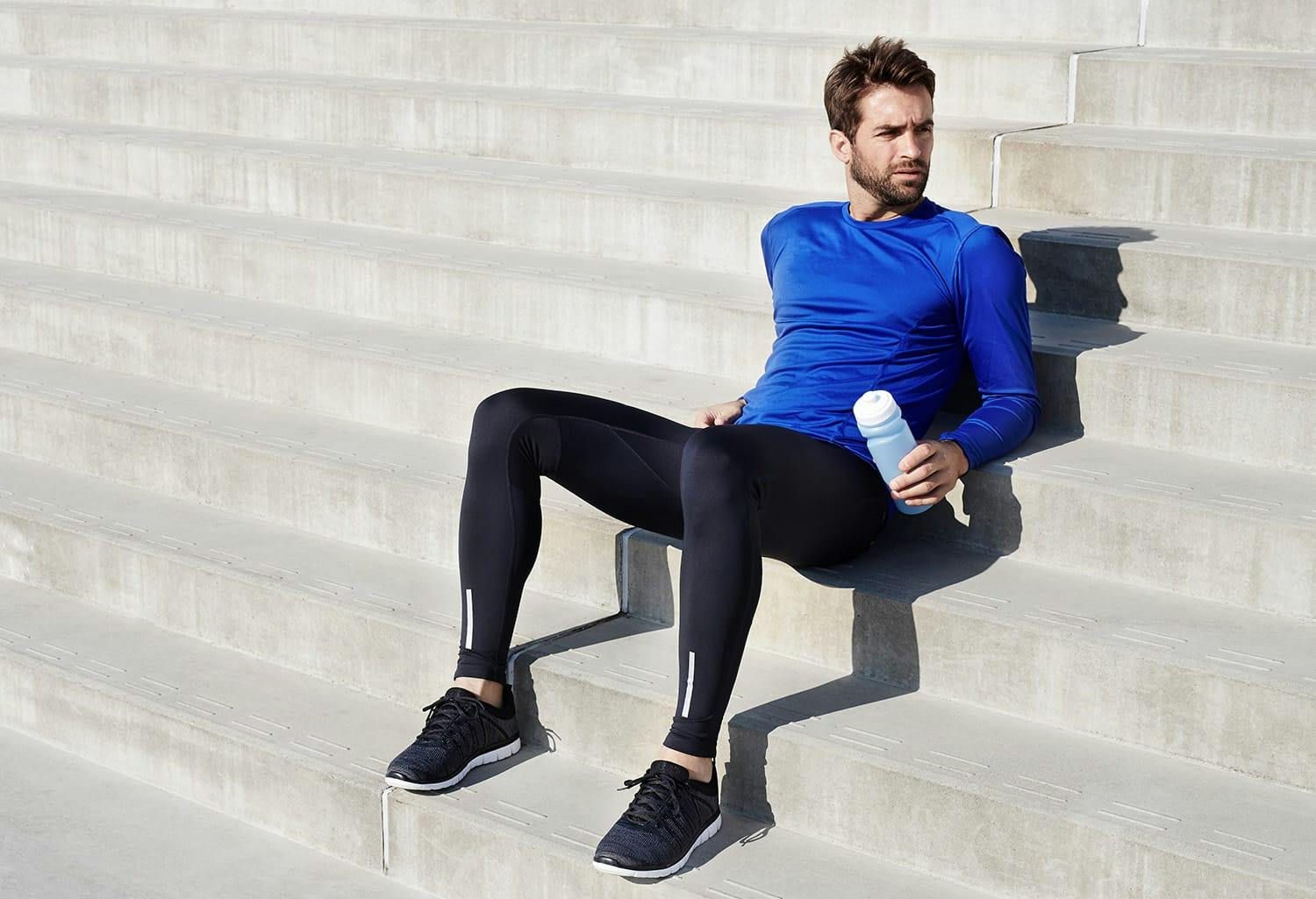 Man sitting on stairs