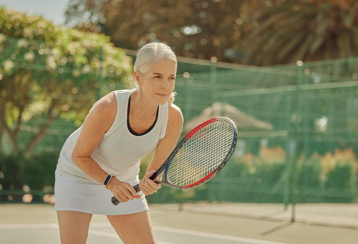 Woman playing tennis