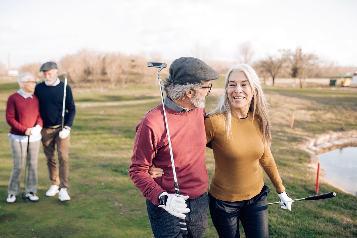 Senior Friends Playing Golf