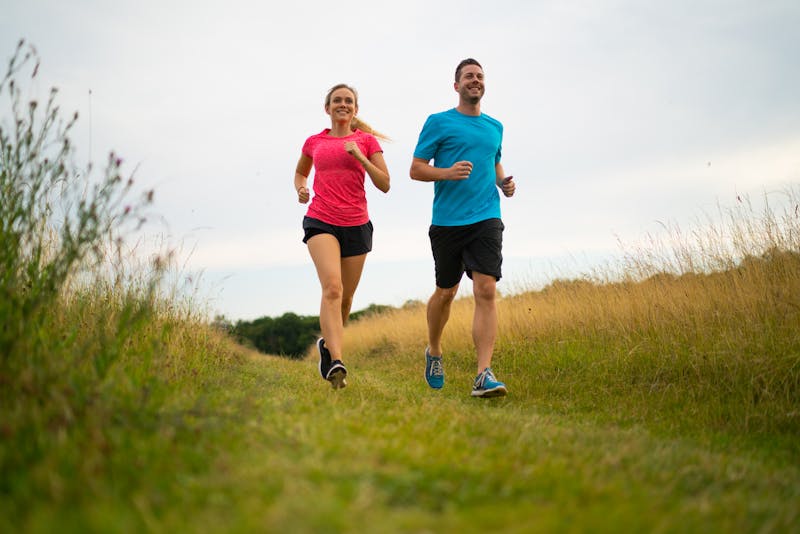a couple running
