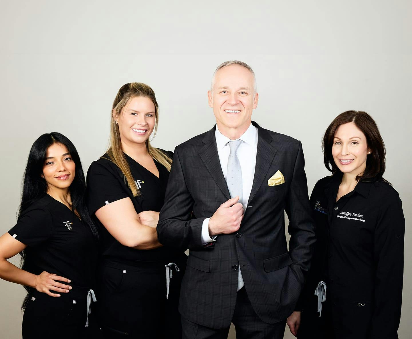 Dr. Fechner with 3 of his team members