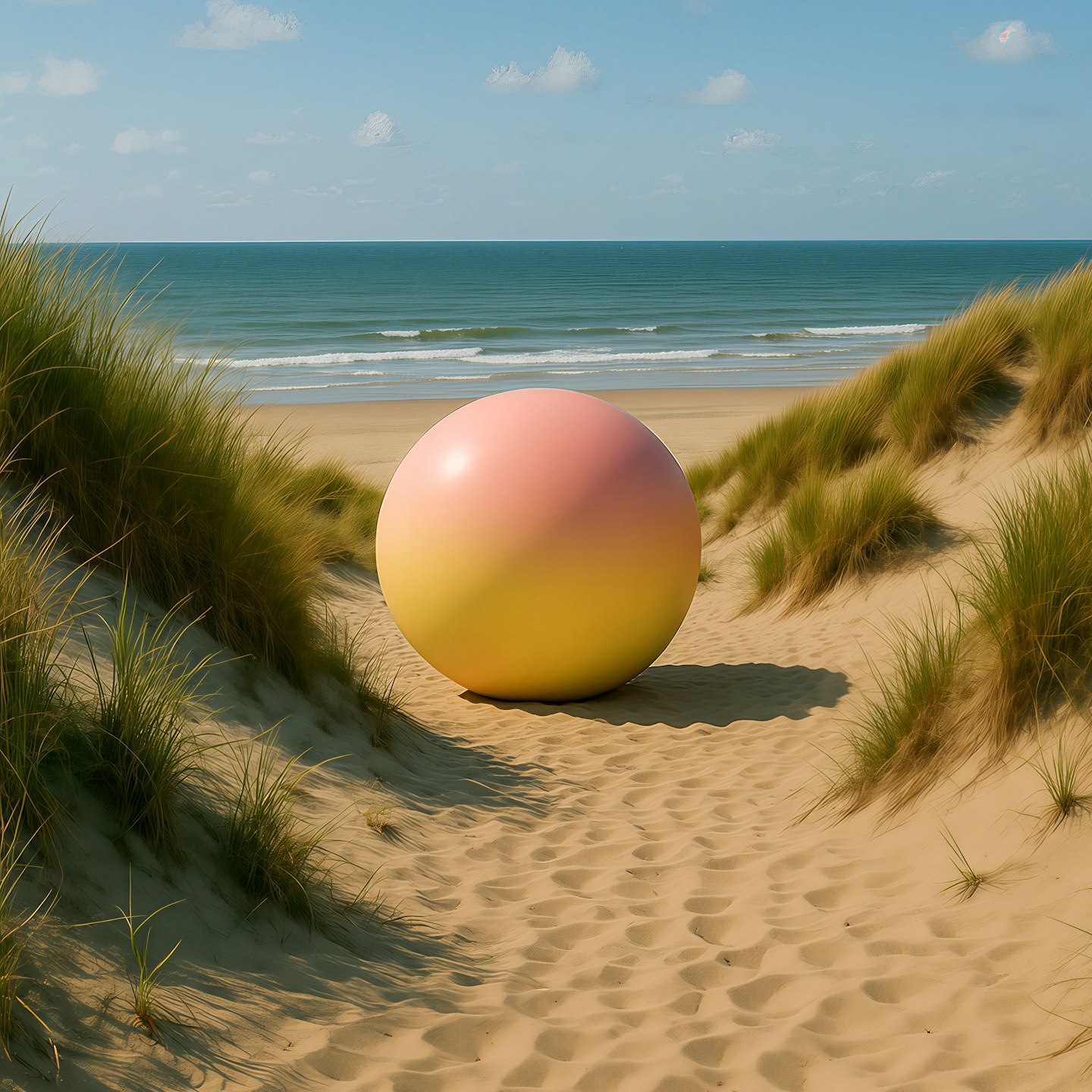 bol op het strand