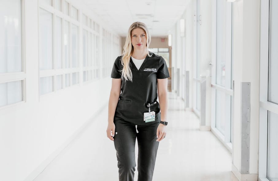 Dr. Quimby walking in hallway