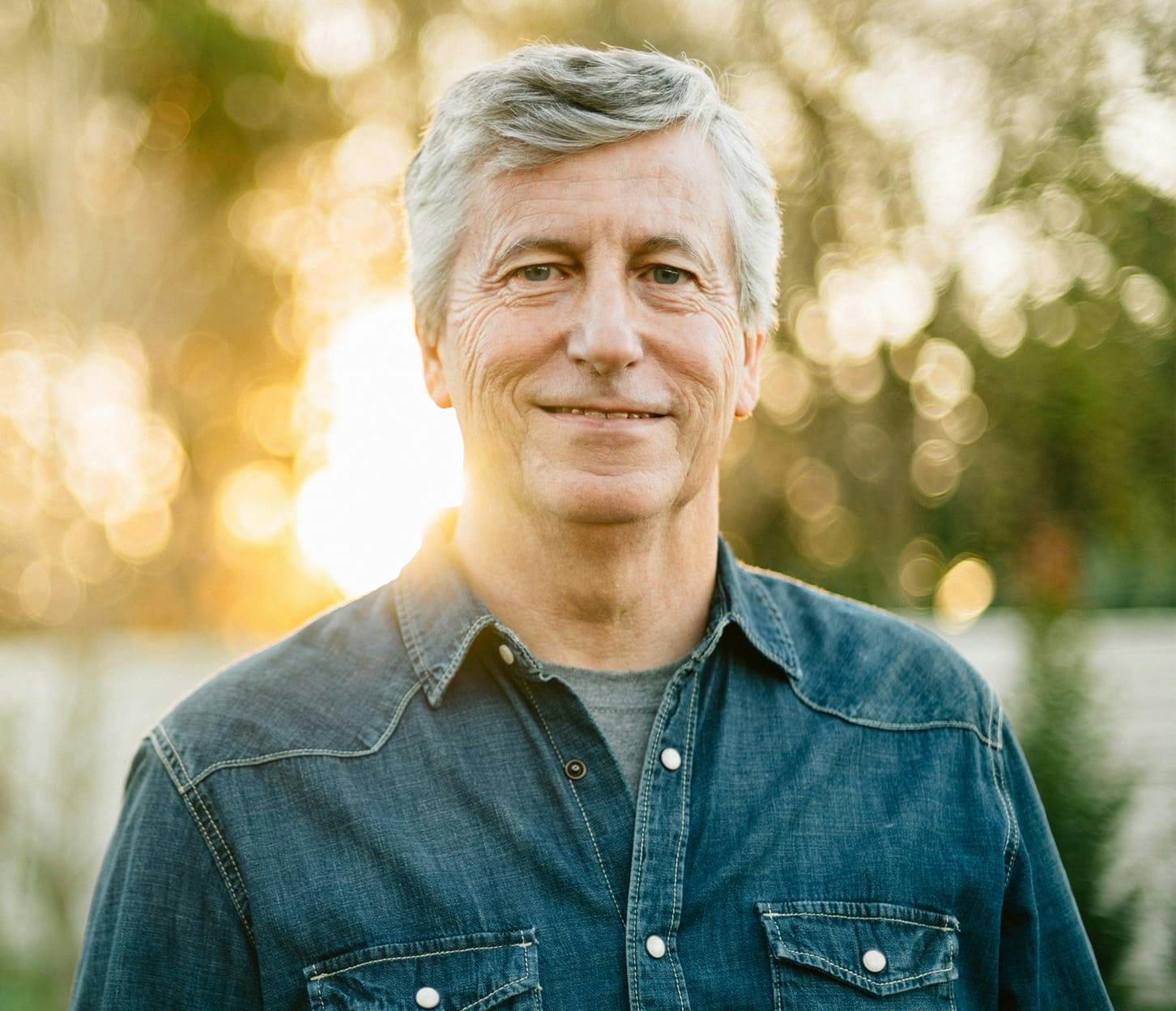 older man in jean jacket