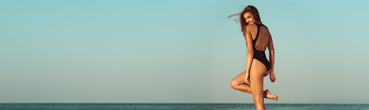 woman in swimsuit at the beach