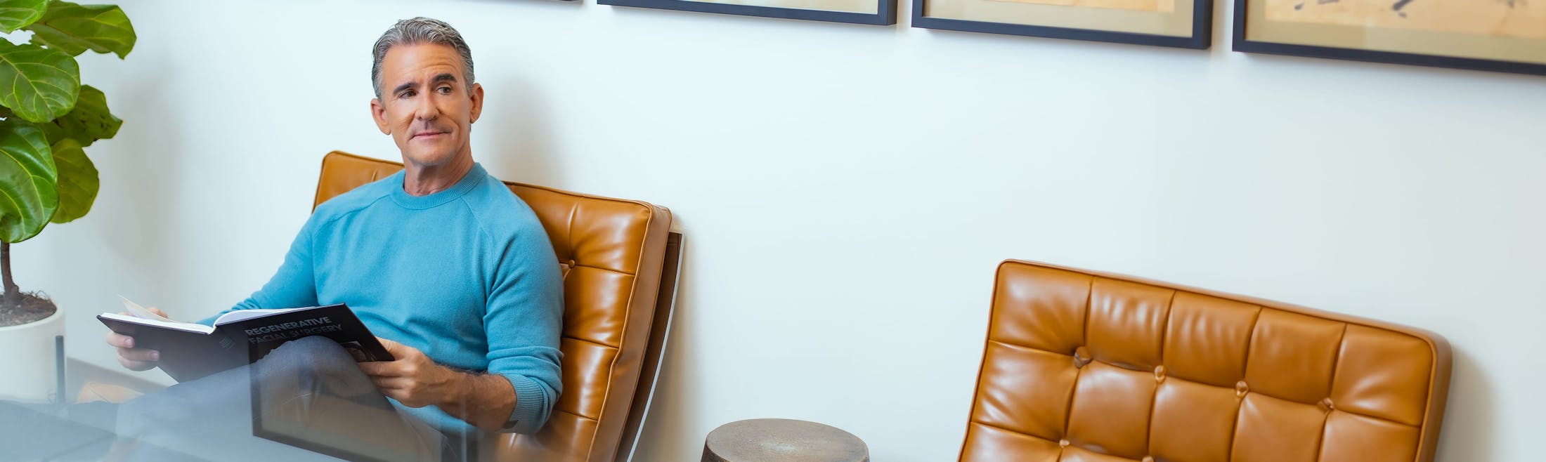 man sitting in waiting room