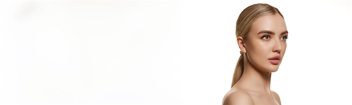 woman posing against white background