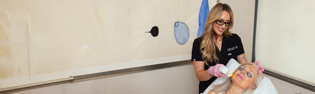 Faces+ practitioner administering laser treatment