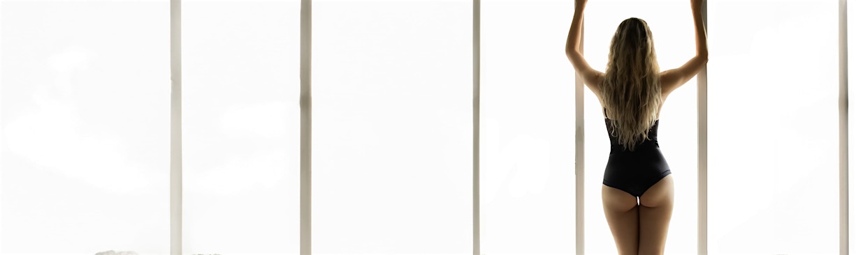 woman posing in leotard