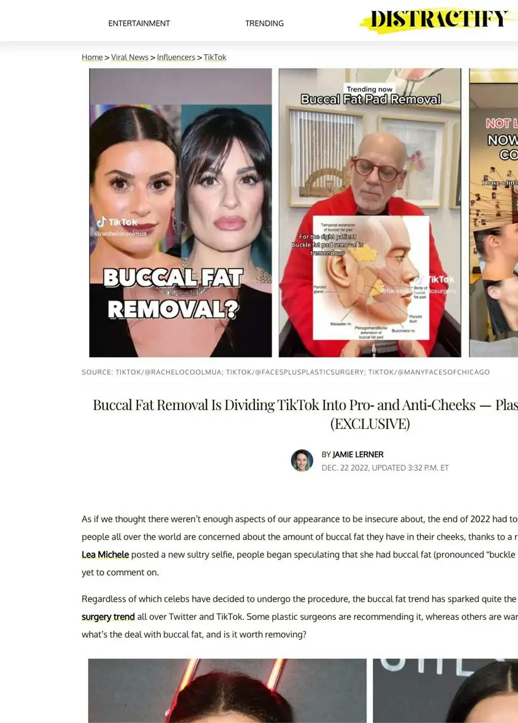 Distractify “SO WHAT’S THE DEAL WITH BUCCAL FAT”